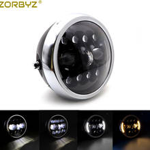 ZORBYZ  Motorcycle 7.5‘’ LED Headlight High Low Beam DRL Daytime Running Light For Harley Honda Chopper Bobber Custom 2024 - buy cheap