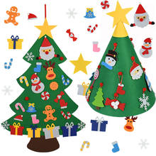 Фетровая Рождественская елка «сделай сам», новогодние подарки, Детские сувениры, Искусственная елка, настенные украшения, рождевечерние праздничные принадлежности для украшения дома 2024 - купить недорого