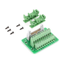 Kit de placa de fuga macho idc20p, 20 pinos, conector de bloco de terminais de montagem em trilho din, adaptador plc, módulo de interface com suporte 2024 - compre barato