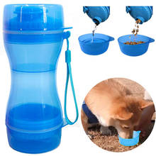 Garrafa de água portátil 2 em 1 para animais de estimação, recipiente de comida para cães pequenos, grandes, viagens, tigela para beber, alimentador de água para animais de estimação ao ar livre 2024 - compre barato