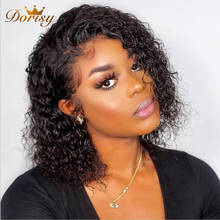 Dorisy 13x1 Hairline Lace Human Hair Wigs Brazilian Kinkycurly Bob Wigs 150% Short Curly Bob Hairline Lace Wig For Black Women 2024 - buy cheap