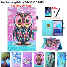 Capa para samsung galaxy tab s6 10.5 SM-T860 SM-T865 t860 2019 10.5 "capa funda tablet dos desenhos animados pintado suporte capa + presente 2024 - compre barato