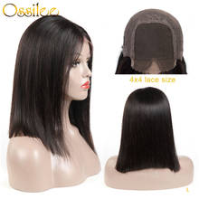 Ossilee Bob Wig Short Bob Wigs Human Hair Brazilian Remy Hair 4x4 Lace Closure Wig 180% Density 8-14 Inch Low Ratio 2024 - buy cheap