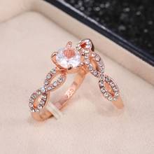 Классические обручальные кольца Visisap из розового золота с инкрустированным цирконием для женщин, роскошное обручальное кольцо для пары размеров 4-10 H078 2024 - купить недорого
