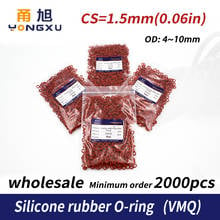 2000PCS/lot wholesale Red Silicon O-ring Food grade Silicone/VMQ 1.5mm Thickness OD4/5/6/7/8/9/10mm O Ring Seal Rubber Gasket 2024 - buy cheap