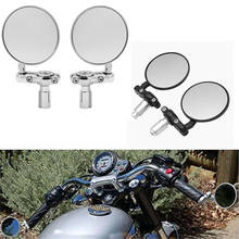 Espejos retrovisores laterales universales para motocicleta, de 3 manillar "y 7/8", 22mm, para Harley Chrome 2024 - compra barato