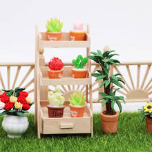 1:12 New Dollhouse Wood Shelf Flower Stand Mini Doll House Handmade Furniture Model 2024 - buy cheap
