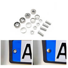 Chrome Metal Land Force Pentagram Logo Anti-theft Car License Plate Bolts Frame Screws,Pack of 4,car accessories 2024 - buy cheap