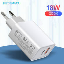 FDGAO 18W PD Quick Charger USB Charger for Samsung iPhone Huawei Xiaomi Tablet QC 3.0 Fast Wall Charger US EU UK Plug Adapter 2024 - buy cheap