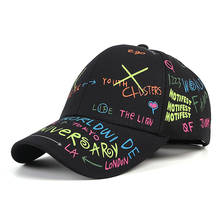 Sombrero de algodón con estampado de letras para hombre, gorra de béisbol con estampado de letras, estilo Hip Hop, color blanco y negro, 2020 2024 - compra barato