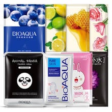 BIOAQUA-mascarilla Facial con plantas naturales, cuidado de la piel Facial, hidratante y Control de aceite, esencia coreana, cosméticos, 8 unids/lote 2024 - compra barato