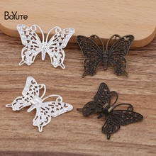 BoYuTe (20 Pieces/Lot) 36*27MM Filigree Butterfly Hair Rope Clasp Clips Diy Handmade Hair Jewelry Accessories Wholesale 2024 - buy cheap