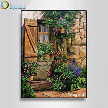 Pintura completa do diamante 5d vintage país paisagem flores poster faça você mesmo ponto de cruz bordado mosaico de arte de casa decoração 2024 - compre barato