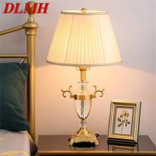DLMH Crystal Table Lamp Brass Desk Light Modern Fabric Decorative For Home Living Room Bedroom Office Hotel 2024 - buy cheap
