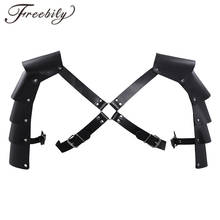 Black Faux Leather Adjustable Men Lingerie  Body Chest Harness Bondage Costume with Shoulder Armors Buckles For Nightclub 2024 - buy cheap