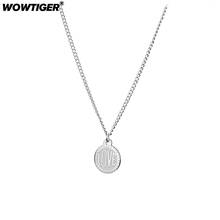 WOWTIGER Fashion Round steel letter Love men Necklace Couple Hip Hop Punk Geometric Pendant Necklaces for Women Men Gift Jewelry 2024 - buy cheap