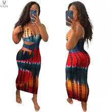 VAZN 2021 Yellow Red Vintage Sexy Club Birthday V-neck Print Maxi Dress Special Summer Fashion High Waist Women Dress 2024 - buy cheap