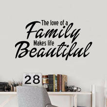 Lettering Citação Vinyl Decal Adesivo de parede Da Cozinha Do Banheiro O amor de uma Família Faz A Vida Bela Sala de estar Decoração de Casa s480 2024 - compre barato