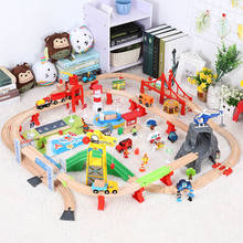 Coastal Town Wooden Train Track Toy Set Wooden Railway Toys Magical Magnetic Railway Bridge Accessories Toys For Children 2024 - buy cheap