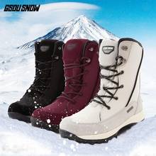 Zapatos de esquí para adultos botas de snowboard para senderismo al aire libre esquí cordones zapatos impermeables calientes botas de terciopelo térmico antideslizantes 2024 - compra barato