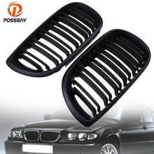 POSSBAY Double Lines Front Grille Grilles for BMW 3-Series E46 Sedan 325i/325xi/330d 2001-2005 Facelift Car-styling Hood Grille 2024 - buy cheap