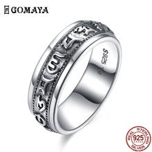 GOMAYA Real 925 Sterling Silver Rings Vintage Punk Rock Ring Fashion Jewelry Men And Unisex Birthday Party Gift Wholesale New 2024 - buy cheap