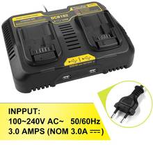 Newest Dual USB Port Lithium Battery Charger 100-240V Universal for Dewalt 12v/14.4v/20V (max) DCB102 free shipping 2024 - buy cheap