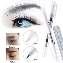 1Pcs Surgical Skin Marker Eyebrow Marker Pen Tattoo Skin Marker Pen With Measuring Ruler Microblading Positioning Tool #244859 2024 - buy cheap