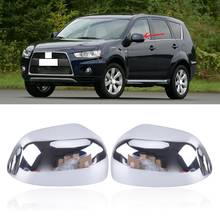 CAPQX 2PCS For Mitsubishi ASX RVR Outlander 2007-2012 ABS Chrome Side Door Rearview Mirror Frame Cover Rear view Mirror Shell 2024 - buy cheap