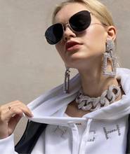 New Design Women Fashion Shiny Rhinestone Square Pendent Dangle Earrings Jewelry Hot Sale Model Show Dress Earrings Accessory 2024 - buy cheap