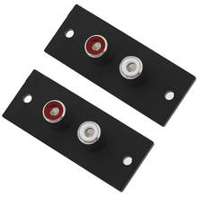 2pcs/lot 2 Way Copper Core RCA Terminal Wall Panel Plate Input Phono Chassis Socket Audio AV Adapter 2024 - buy cheap