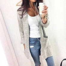 2019 autumn and winter new ladies explosion models fashion cardigan long section long sleeve large pocket sweater tide 2024 - buy cheap