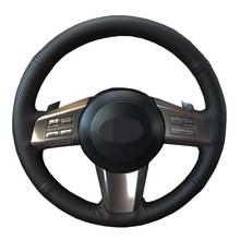 Car Steering Wheel Cover Hand-stitched Black Genuine Leather For Subaru Outback 2010 2011 2012 Legacy 2009-2012 2024 - buy cheap