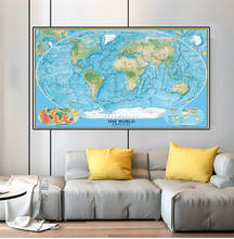 The World Physical Map Posters and Prints Wall Art Pictures Non-wonven Canvas Paintings Home Office Decor School Supplies 2024 - buy cheap