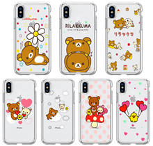 Rilakkuma-carcasa transparente para teléfono móvil, carcasa de silicona blanda para iPhone 11, 12 Pro, XS, MAX, XR, X, 7, 8, 6Plus, SE 2020 2024 - compra barato