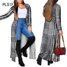 Grid White Black Long Sleeve Cardigan Women Coat Young Party Lady Fashion Women Office Lady Coat 2024 - buy cheap