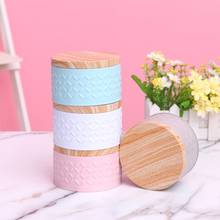 Simple Solid Colour Round Empty Iron Box with Wood Grain Lid Candy Storage Box Jewelry Organizer Home Decor 2024 - buy cheap