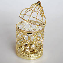 Castiçal de ferro decorativo dourado, forma de metal, cilindro, peças centrais de casamento, decoração, artesanato 2024 - compre barato