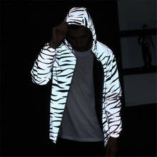 2020 New Light Waterproof Reflective Jacket Men Reflective Zebra Stripes Windbreaker Men Hip Hop Student Coat Casaco Masculino 2024 - buy cheap