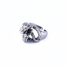 1 шт., мужское винтажное серебряное кольцо в стиле панк со змеей, увеличенное, в стиле хип-хоп, готическое, серебряное, Кобра, животные, кольцо на палец, ювелирное изделие, R148-13 2024 - купить недорого