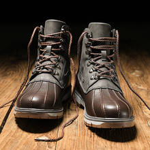 Botas de hombre de cuero casual vintage zapatillas de deporte Zapatillas de deporte y moda deportiva de correr otoño hombre bota casa 2024 - compra barato