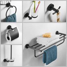 Vidric Black Bathroom Towel Shelf Stainless Steel Toilet Brush Holder Towel Holder Paper Holder Robe Hook Bathroom Accessories E 2024 - buy cheap