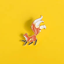 Cartoon fox enamel pin brooches for women smart animal myth badge star lapel pin clothes hat backpack jewelry gift for kid 2024 - buy cheap