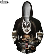 CLOOCL Newest Popular Rock Singer KISS Band 3D Print Men Women Fashion Harajuku Streetwear Zipper Hoodies Casual Tops 2024 - buy cheap