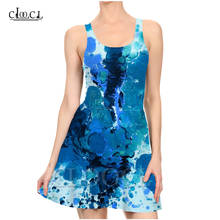 CLOOCL Colorful Paint Splatter 3D Print Dress Women Summer Casual Sleeveless Fashion Party Dresses Vestidos 2024 - buy cheap