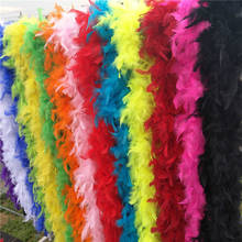 6pcs Fluffy Turkey Feather Shawl Decoration Plumes Boa 1.9-2m Turkey Feathers boa for Crafts Party Costumes Shawl Decoration DIY 2024 - buy cheap