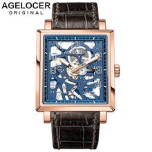 AGELOCER Sapphire Blue Skeleton Dial Mechanical Mens Watch Luxury Brand Small Casual Thin Watch For Men Clock Waterproof Fashion 2024 - buy cheap