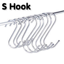 1pcs Stainless Steel Round S Shaped Hooks House Kitchen Pot Pan Hanger Clothes Storage Rack Tool Kitchen Tools 2024 - buy cheap