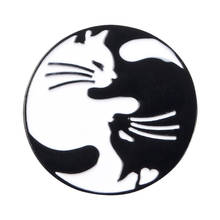 Black White Cat Hug Brooch Backpack Badges Enamel Pins Bag Shirt Broche for Men Women Badge Pines Brooches Jewelry Accessories 2024 - buy cheap