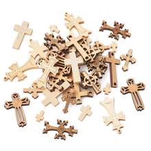 100pcs/set Natural Wooden Pendants Charms Cross Shape Links For Jewelry Bracelet Necklace Earrings Making Findings 2024 - buy cheap